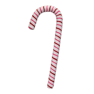 Chenille Peppermint Christmas Candy Cane 36" - Pink/Red/White | TA