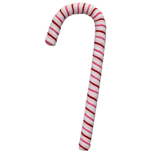 Chenille Peppermint Christmas Candy Cane 48" - Pink/Red/White | TA