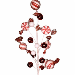 Candy Perfection Peppermint Ball Spray 32" - Red/White | TA