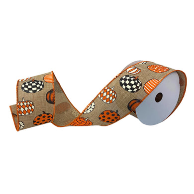 Phenomenal Pumpkin Patch Faux Linen Ribbon 2.5” x 10yd | YT