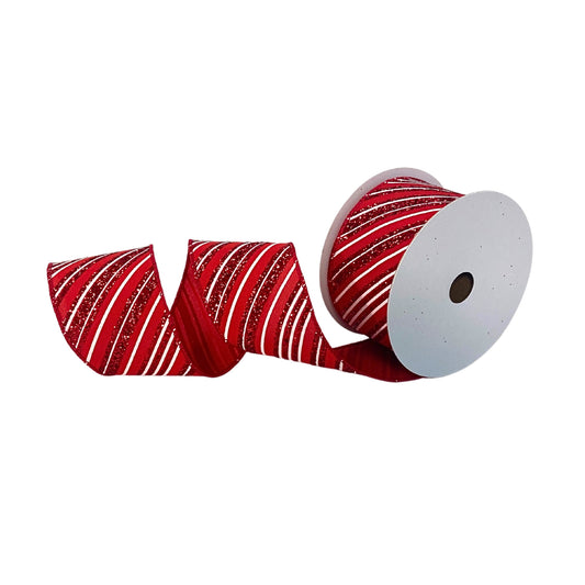 Perfection Peppermint Stripe Ribbon Red/White 2.5” x 10yd | YT