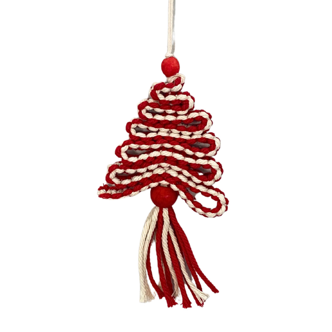 Twisted Rope Peppermint Tree Ornament 6.75