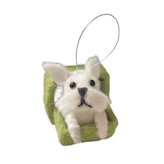Puppy Present Wool Ornament | BF
