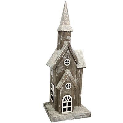 Natural Frost Wood Church 16.5" x 6.25" x 5" | BF