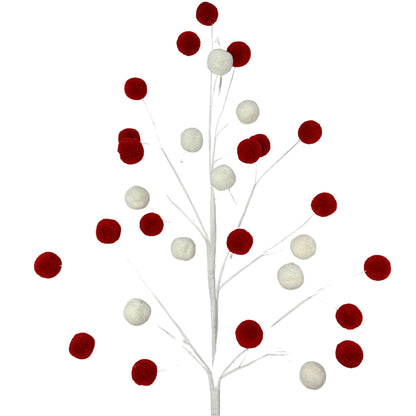 "Let the Festivities Begin" Pom Pom Spray - Red/White 32"|TA