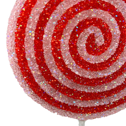 Icy Peppermint Stripe Lollipop Ornament 15"H x 5.25"W | TA