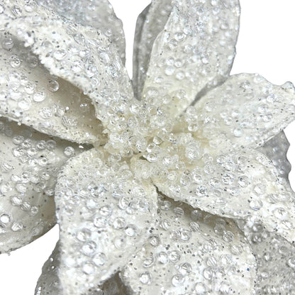 Diamond Christmas Poinsettia Stem - White 21”|TA