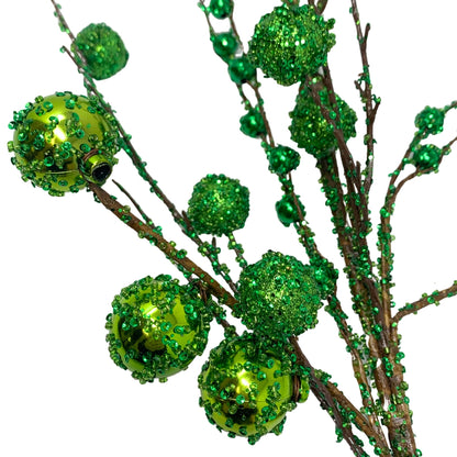 Emerald Elegance Sequin Ball Twig Branch 29” |TA