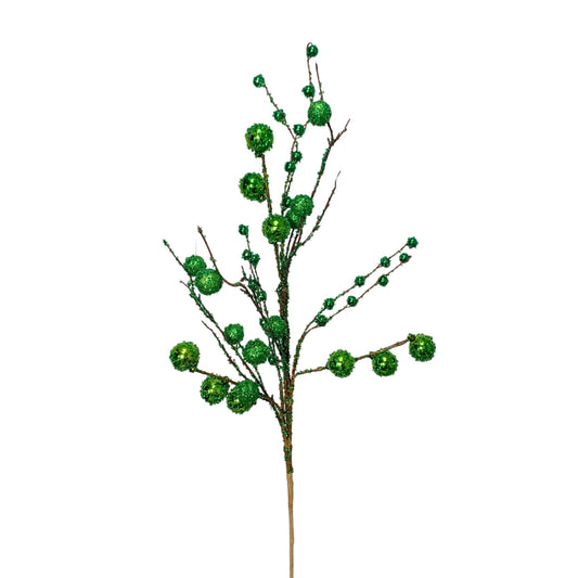 Emerald Elegance Sequin Ball Twig Branch 29” |TA