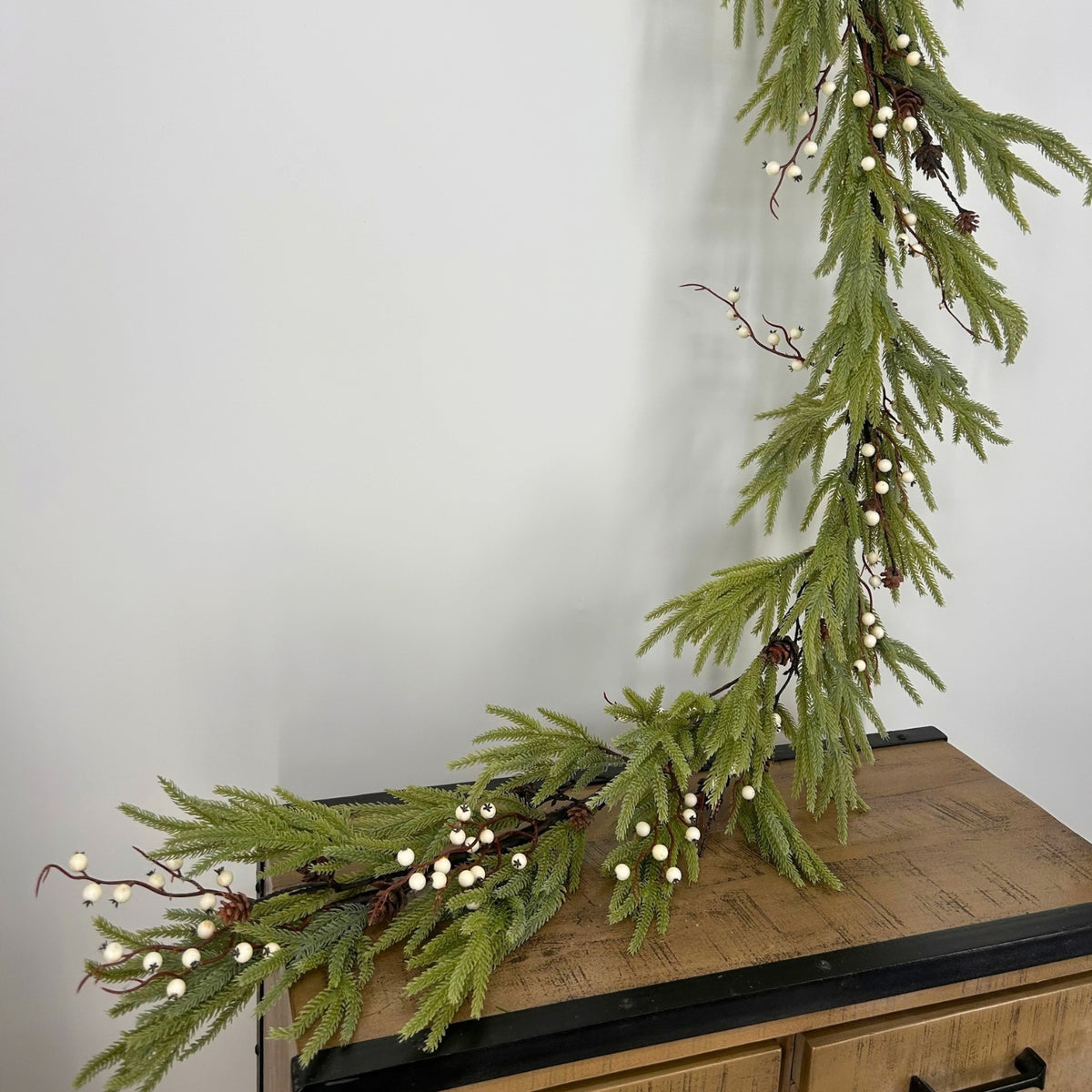 Real Touch Northern Norfolk Pine/Berry/Cone Garland 72" | XJ