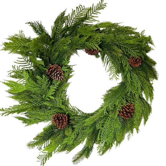 Mixed Christmas Cypress Wreath 30" | XJ