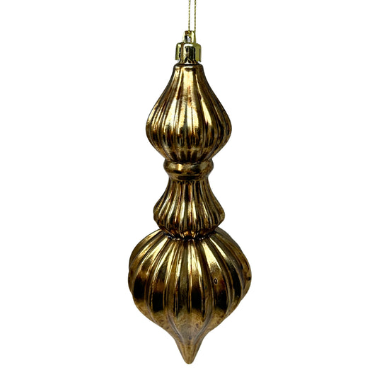 Antique Gold Lined Ornate Finial Ornament 8” | XJ