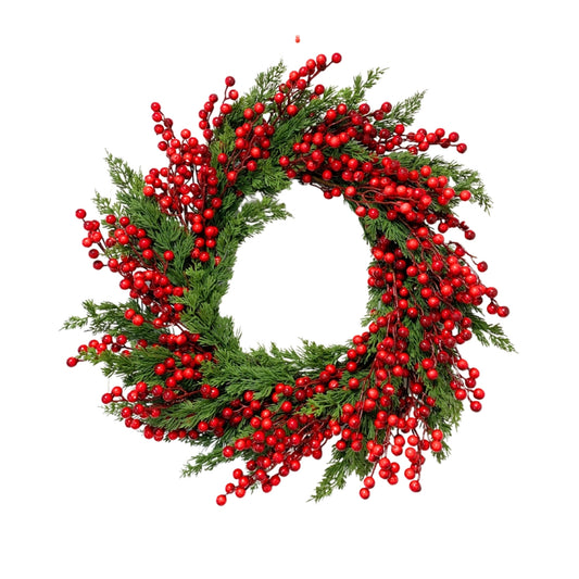 Christmas Cedar/Berry Wreath 26'' | REGXJ