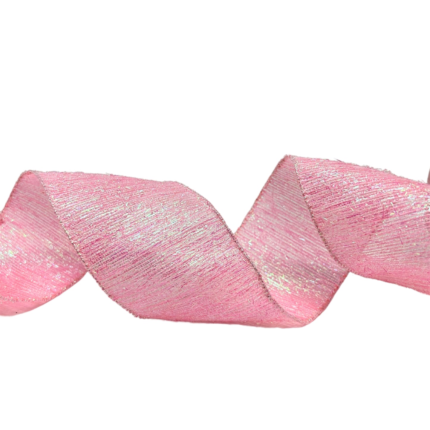Pink Iridescent Faux Grass Cloth Ribbon 2.5" x 10yd | YT