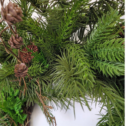Real Touch Regal Juniper/Spruce Mixed Wreath 24" | XJ
