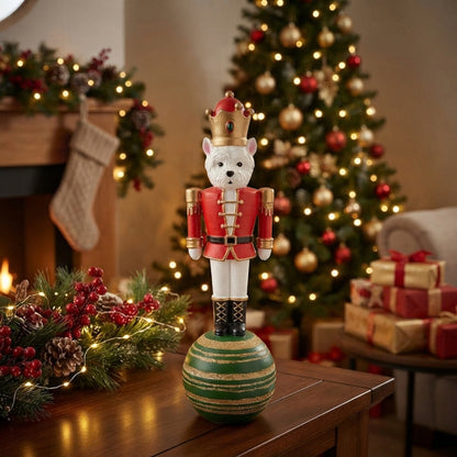 White Terrier Nutcracker Resin Décor 7.5" | LC