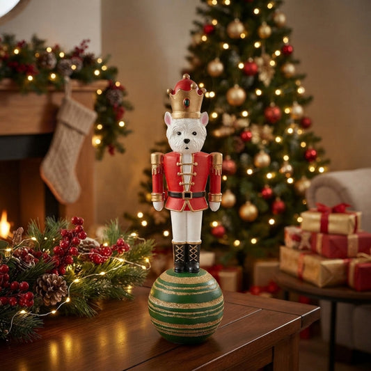 White Terrier Nutcracker Resin Décor 7.5" | LC