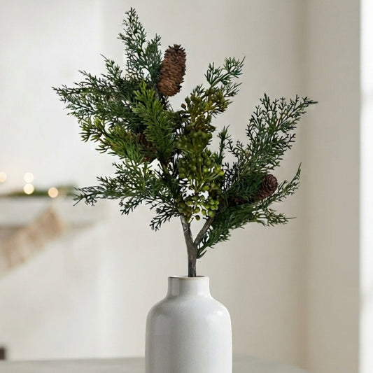 Real Touch Mixed Cedar, Pine Cone, Seed Spray 24" | XJ