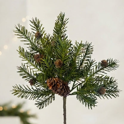 Real Touch Noble Fir Pick W/ Cones 18" | XJ