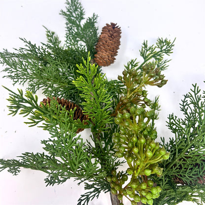 Real Touch Mixed Cedar, Pine Cone, Seed Spray 24" | XJ
