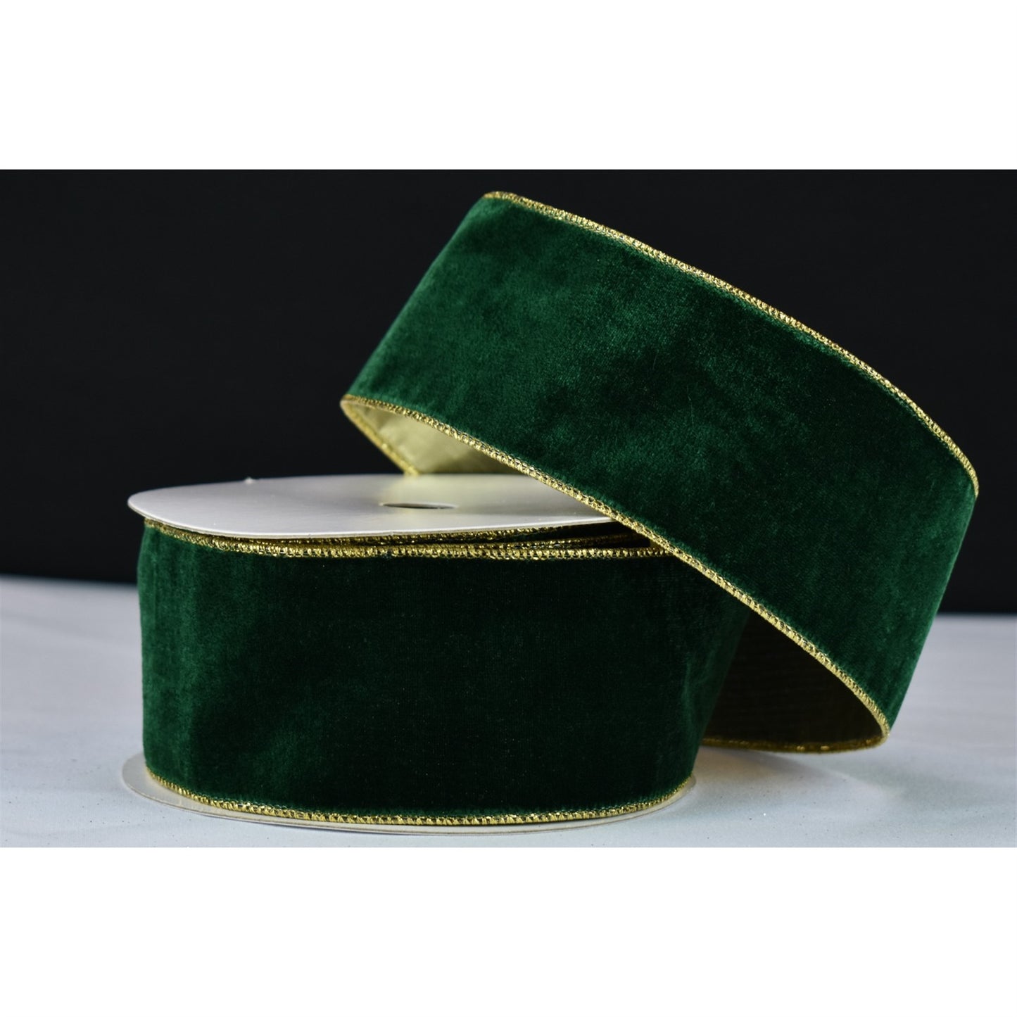 2.5" x 10YD Deluxe Velvet Gold Back Ribbon | YT