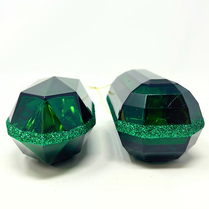 Acrylic RND/OBLNG Precious Gem Ornament 2 Asst. 5” - Emerald | ACK