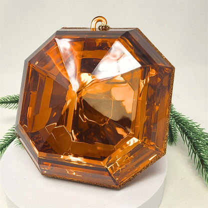 Acrylic Square Precious Gem Ornament - Copper 6” | RO
