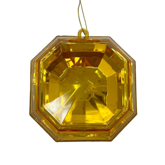 Acrylic Square Precious Gem Ornament - Gold  6” (6/24) | RO