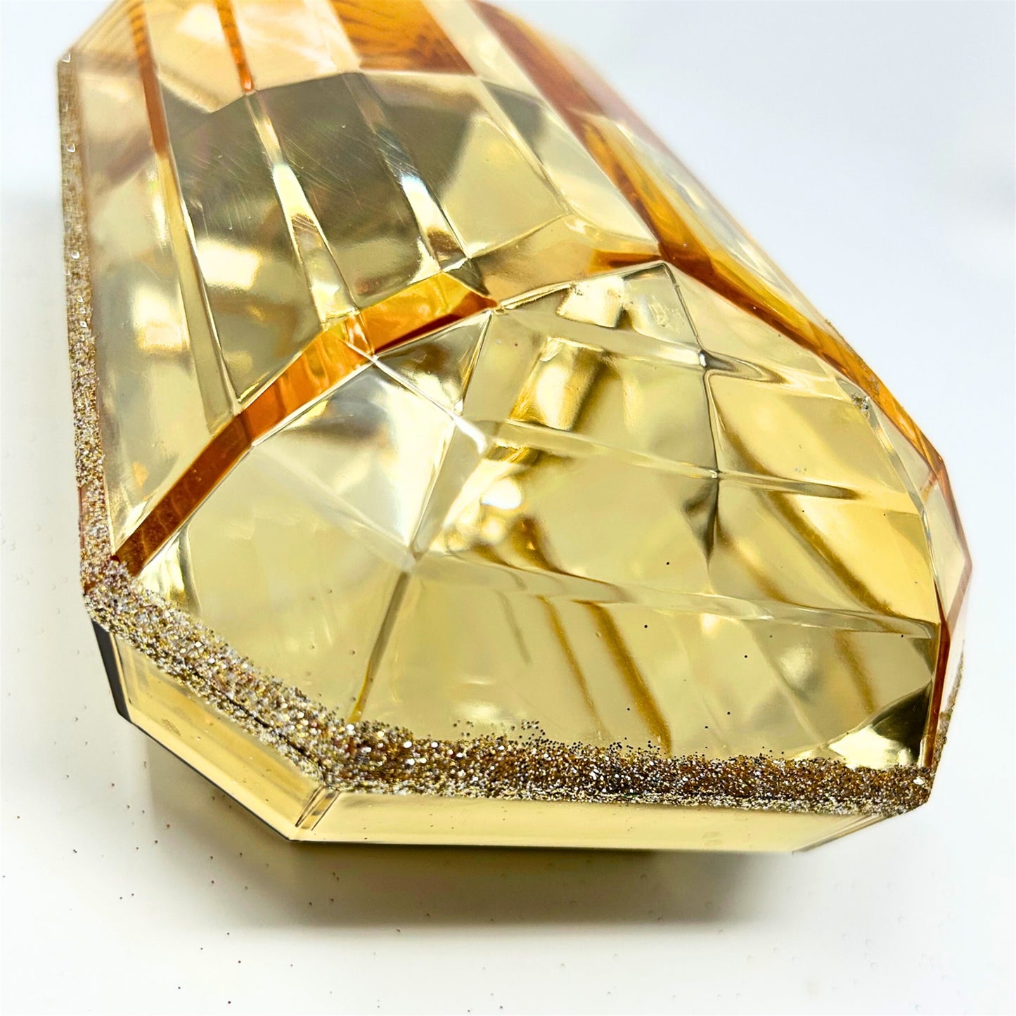 Acrylic Emerald Cut Precious Gem Ornament 9” - Champagne | RO