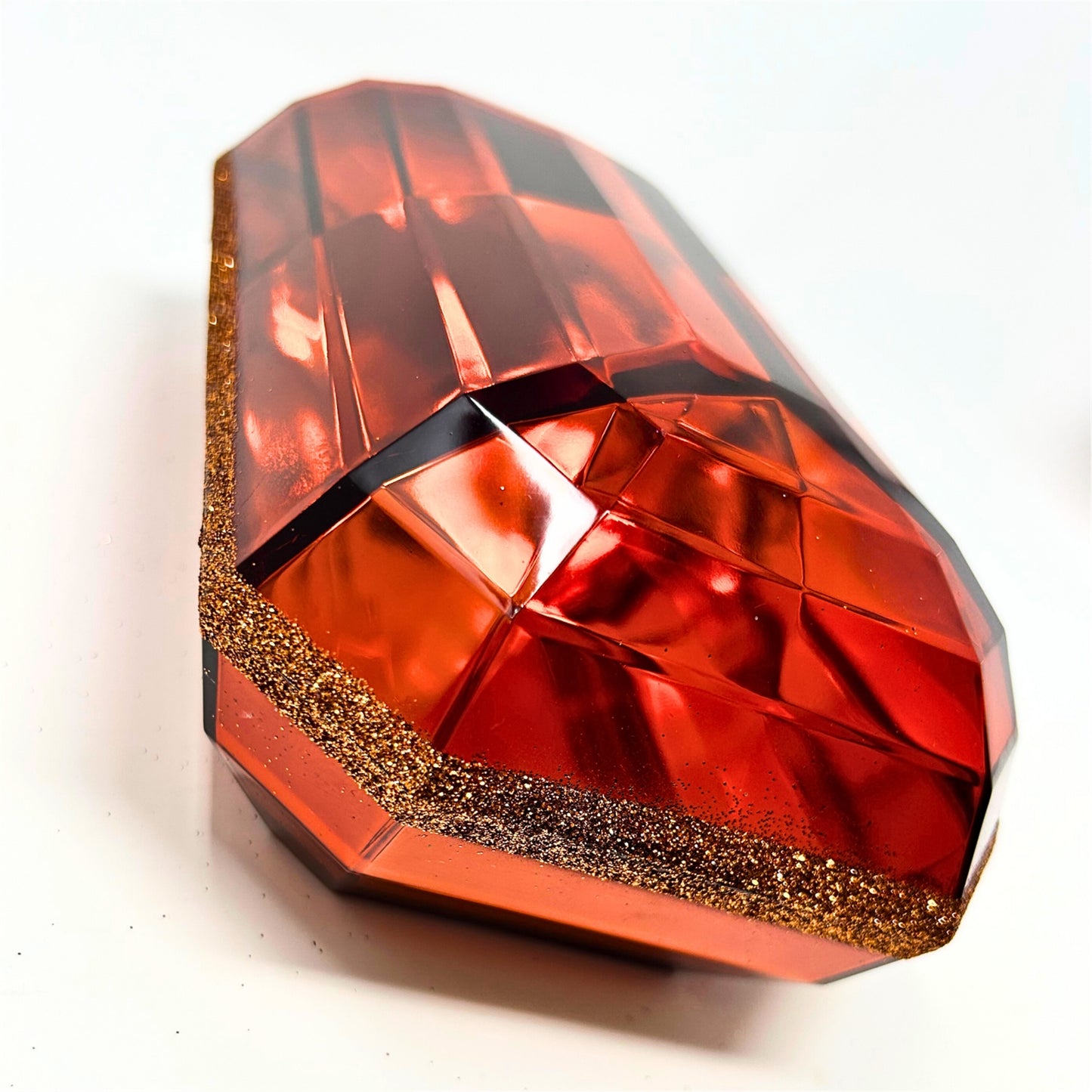 Acrylic Emerald Cut Precious Gem Ornament 9” - Copper | RO
