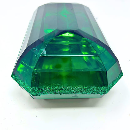 Acrylic Emerald Cut Precious Gem Ornament 9” - Emerald | RO