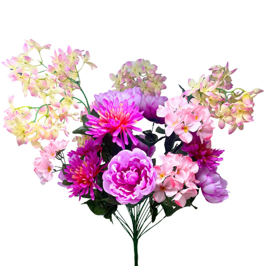 Tropical Blossom Bush x24 - Purple/Pink/Yellow 26" | CZE