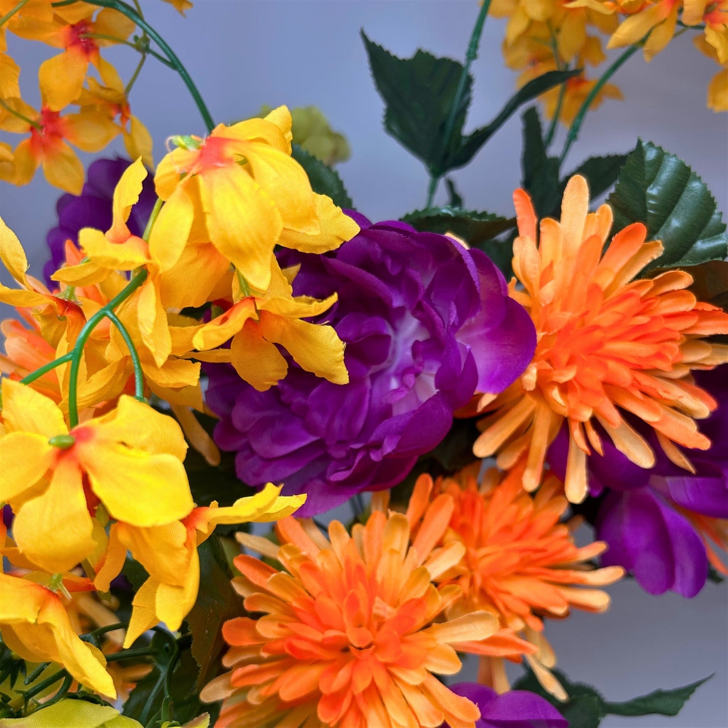 Tropical Blossom Bush x24 - Yellow/Orange/Green/Purple 26" | CZE