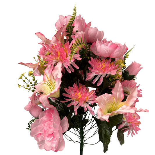 Peony/Lily/Mum Bush x36 - Pink Mix 25" | CZE