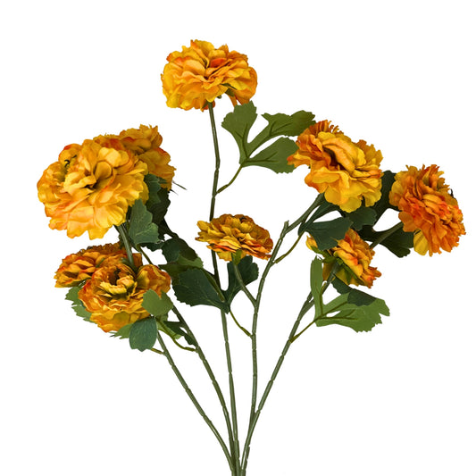 Ruffled Ranunculus Bush x9 - 21" Gold | GTE