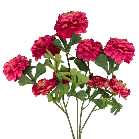 Ruffled Ranunculus Bush x9 - 21" Hot Pink | GTE