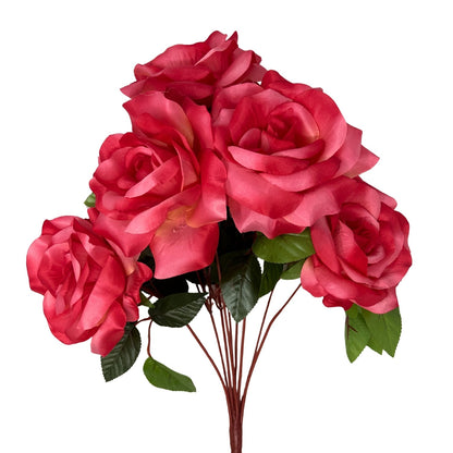Large Garden Rose Bush x9 - 21" Tall 6" Flower - Pink | GTE