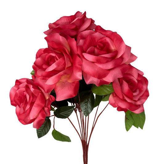 Large Garden Rose Bush x9 - 21" Tall 6" Flower - Pink | GTE