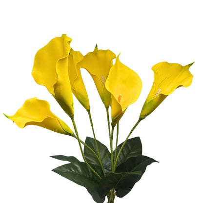 Large EVA Foam Calla Lily Bush x7 -Yellow 24" | GTE