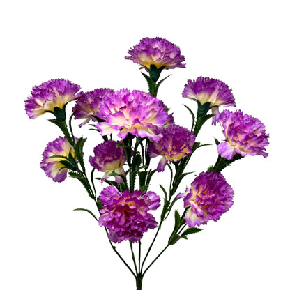 Carnation Bush x7 w/ 14 Heads - 17" Purple | GTE