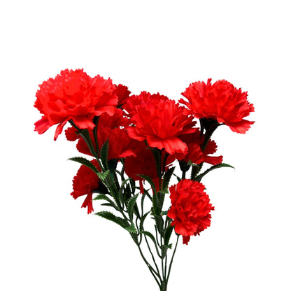 Carnation Bush x7 w/ 14 Heads - 17" Red | GTE