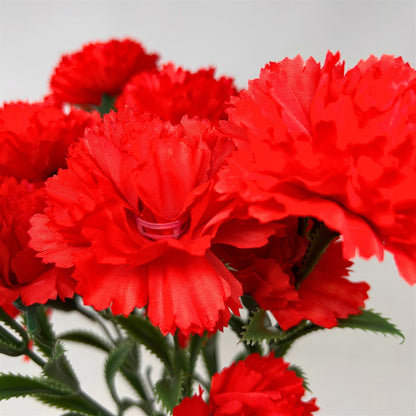 Carnation Bush x7 w/ 14 Heads - 17" Red | GTE