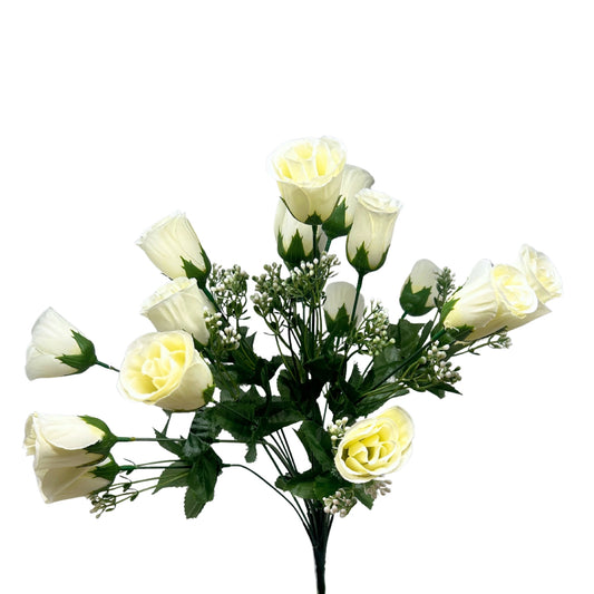Rose Bud Bush x18 w/ Filler 18" - Cream | GTE