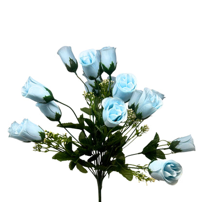 Rose Bud Bush x18 w/ Filler 18" - Light Blue | GTE
