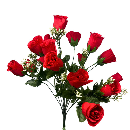 Rose Bud Bush x18 w/ Filler 18" - Red | GTE