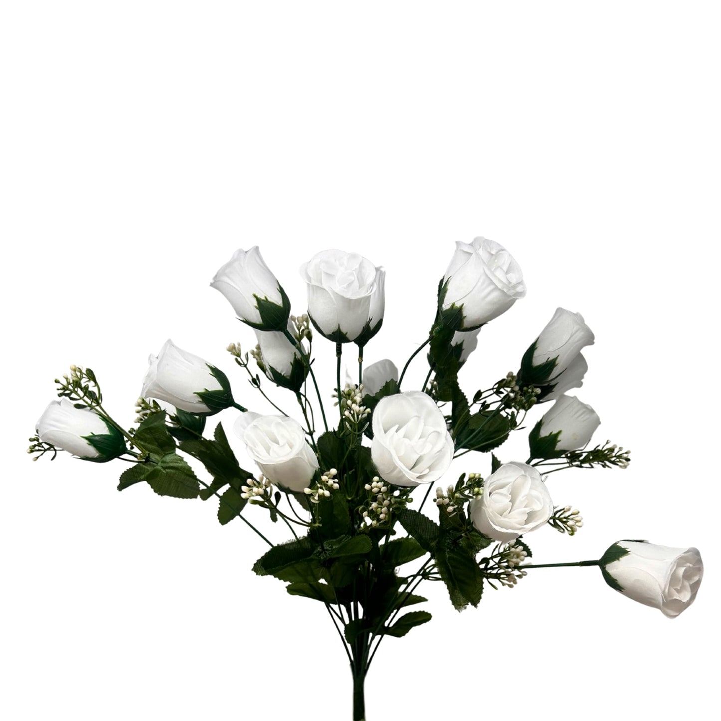 Rose Bud Bush x18 w/ Filler 18" - White | GTE