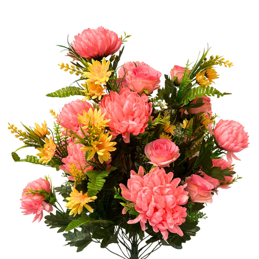 Chrysanthemum/Rose Bush x36 - Pink/Yellow | SXE
