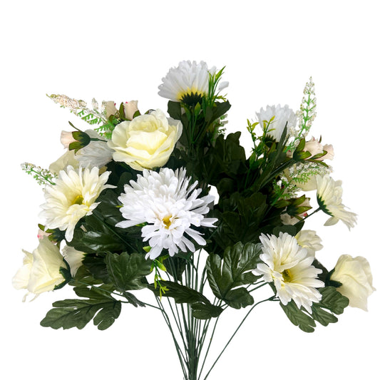 Rose/Mum/Gerbera Bush x24 - Cream | SXE