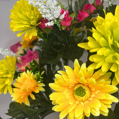 Rose/Mum/Gerbera Bush x24 - Lime/Yellow/Beauty | SXE