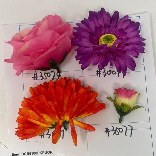 Rose/Mum/Gerbera Bush x24 - Pink/Purple/Orange | SXE